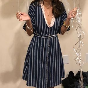 Navy Striped Dress